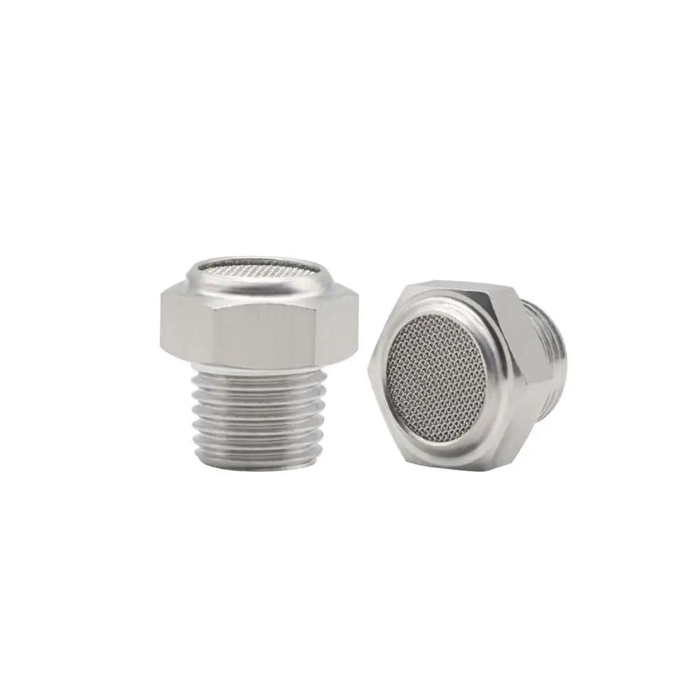 Flat-head Pneumatic Air Silencer Stainless Steel Muffler Noise Filter Threaded Connector Screw for Drill
