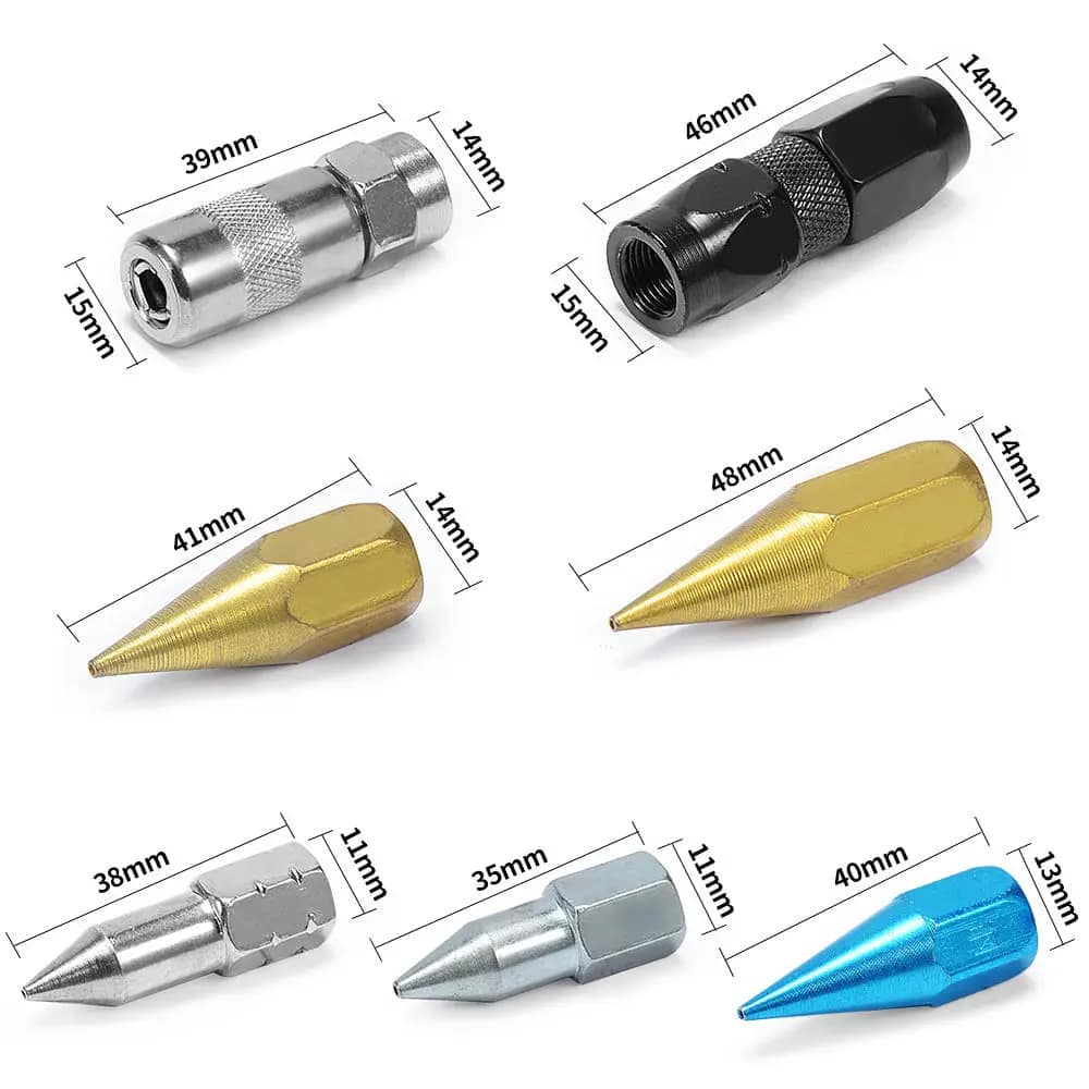 Stainless Steel Grease Gun Fitting Hose Nipple Kit for Drill Screw