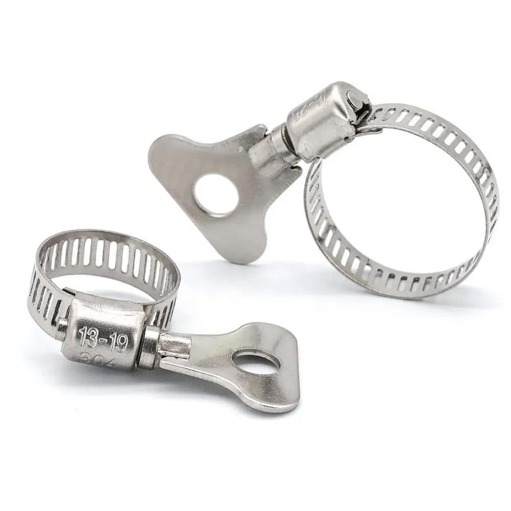 Wholesale Adjustable Butterfly Hose Clamps with Plastic Handle Zinc-Plated Stainless Steel Metric Pipe Clamp Manufacturer