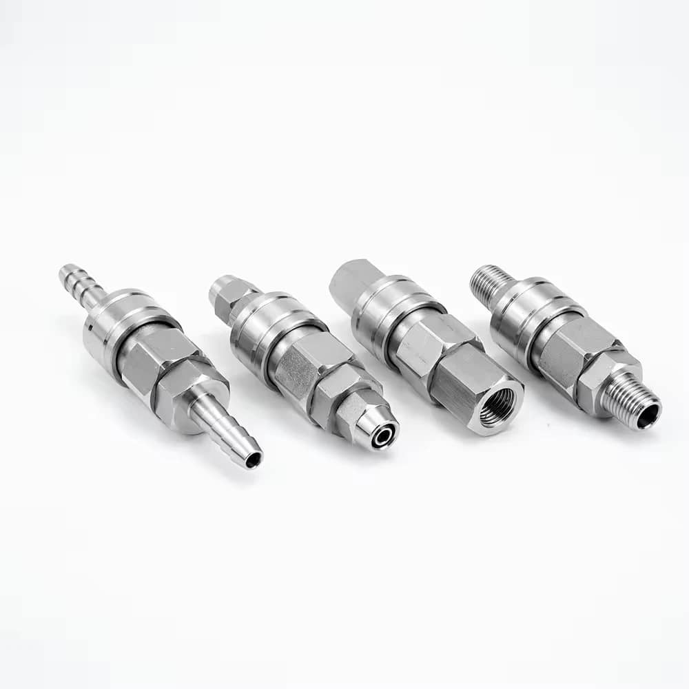 Quick Couplings Air Compressor Accessories Pneumatic Hose Fittings Quick Disconnect Nickel-Plated Iron Material One-Hand
