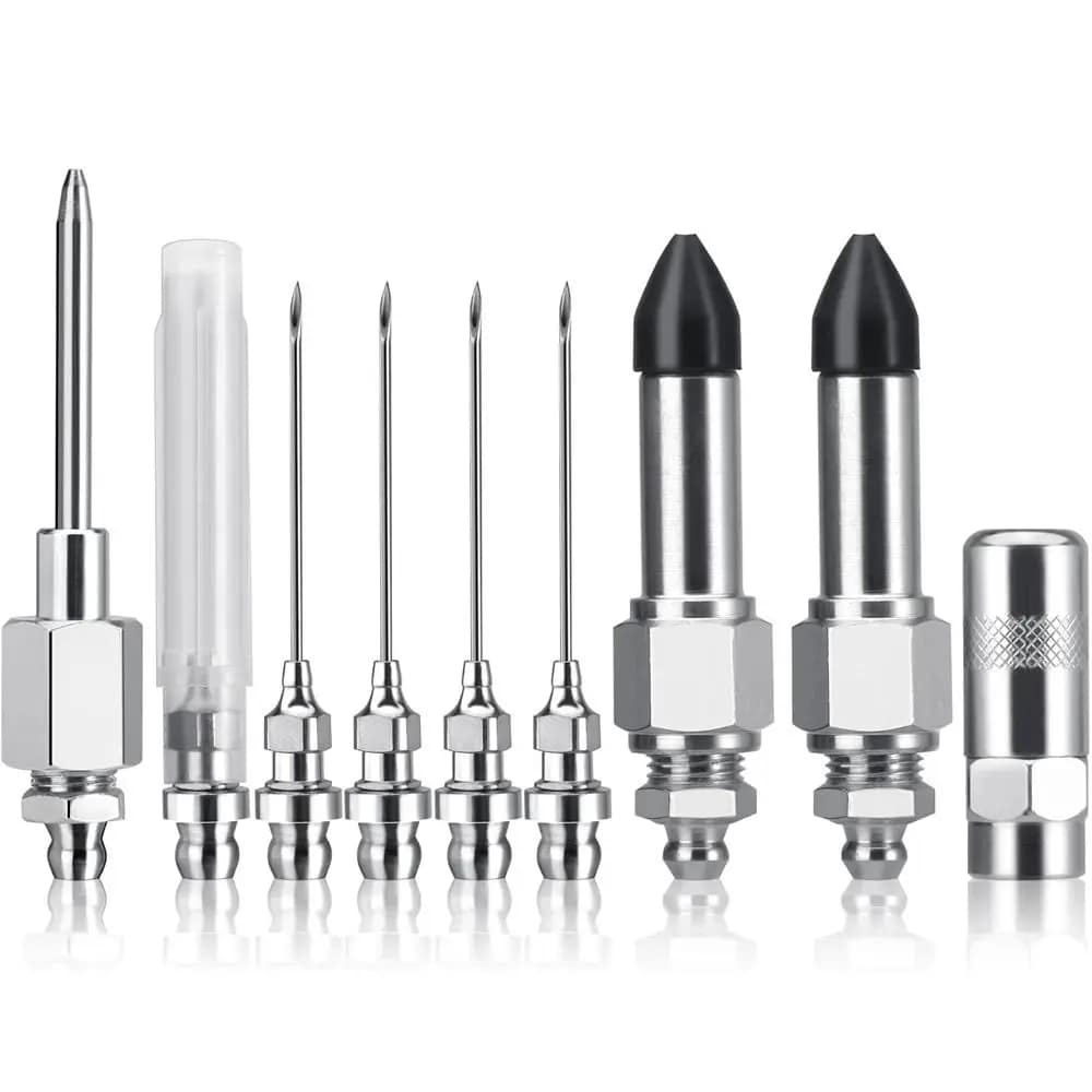 Bestselling Needle-Type Grease Nozzles & Oil Injection Fittings with Rubber Connectors Pointed Tip for Drill Screw Applications