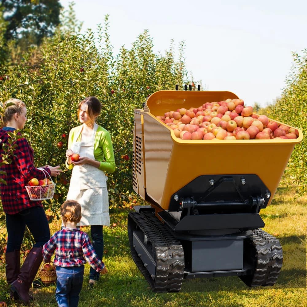 Construction Site Tracked Small Fuel-powered 37kW Engine Hand-pushed Mini Transport Vehicle Hydraulic Self-unloading Dump Motor
