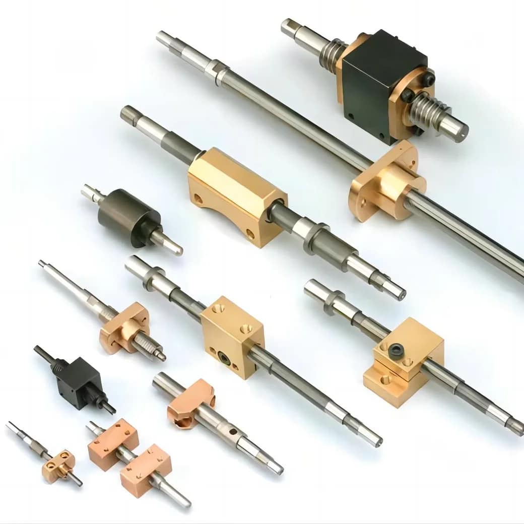 Custom-sized Automatic Machinery 8mm Metric Acme Trapezoidal Threaded Lead Screw with Low-noise Bronze Nut Black Oxide Steel