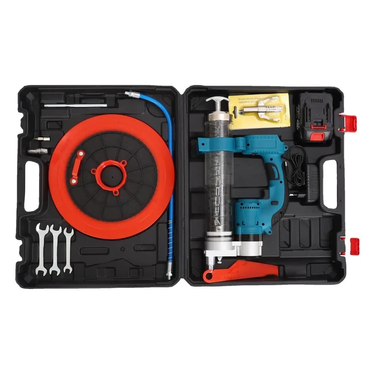High-pressure Electric Grease Gun Lubricator Machine Hardware Auto Repair Tool Set with Hard Case OEM 304 Stainless Steel
