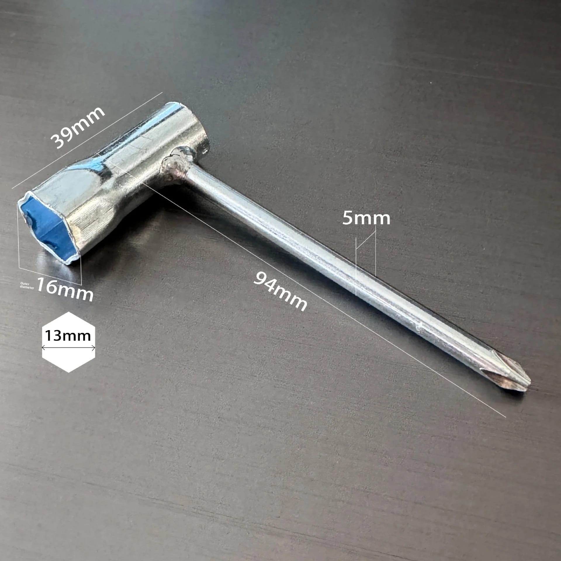 13 Pairs Galvanized Metric Single-end Single-head Socket Wrench Cross Flathead Hexagon T-shaped Multi-function Hardware