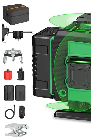 JSFANSTAR SN Industrial Green Digital Cross Line 4D Laser Level Self 360 Remote Control 18650 Battery 1 Year Warranty 532nm 2mm