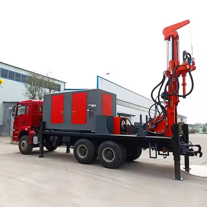 200M Portable Pneumatic Truck-Mounted Ore Drilling Rig with Pump Motor & Gear for Medium-Deep Hole Drilling