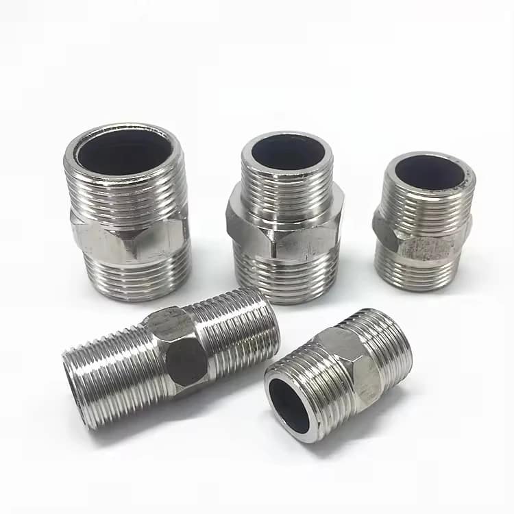 201/304 Polished Stainless Steel Pipe Fitting-Male/Female/External Thread Coupling