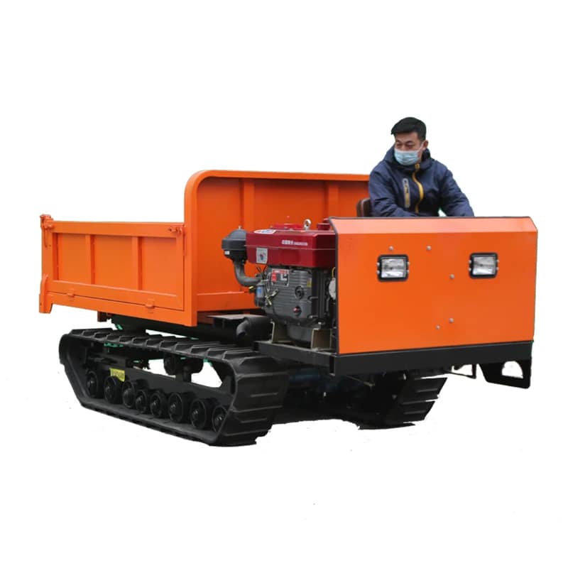All Track Transport Vehicle Hand-held Track Tractor All-Terrain Climbing Mountainous Area Orchard Self-unloading Truck 950kg 1