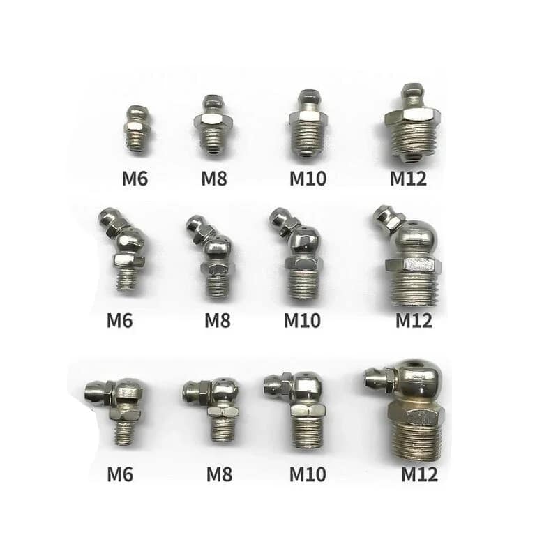 Manufacturer Wholesale Iron Plated Nickel Grease Nipple Straight Bent Gun Fittings Excavator Gun Nozzles China