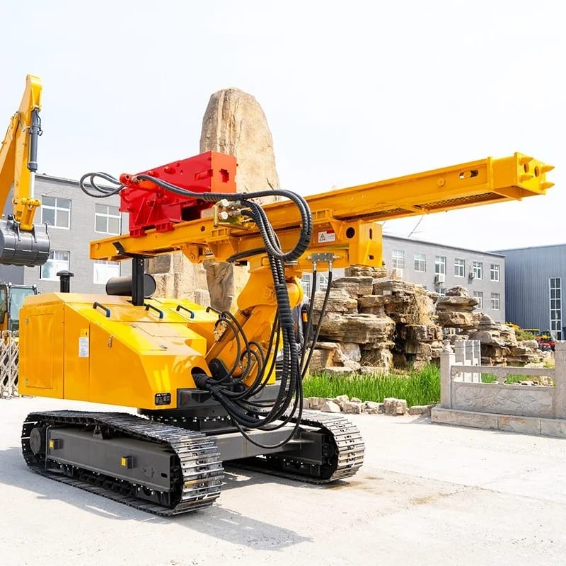 Crawler Photovoltaic Drilling Rig Solar Power Generation Screw Pile Driver Hydraulic Down-the-Hole Drill Motor 3m Piling Height