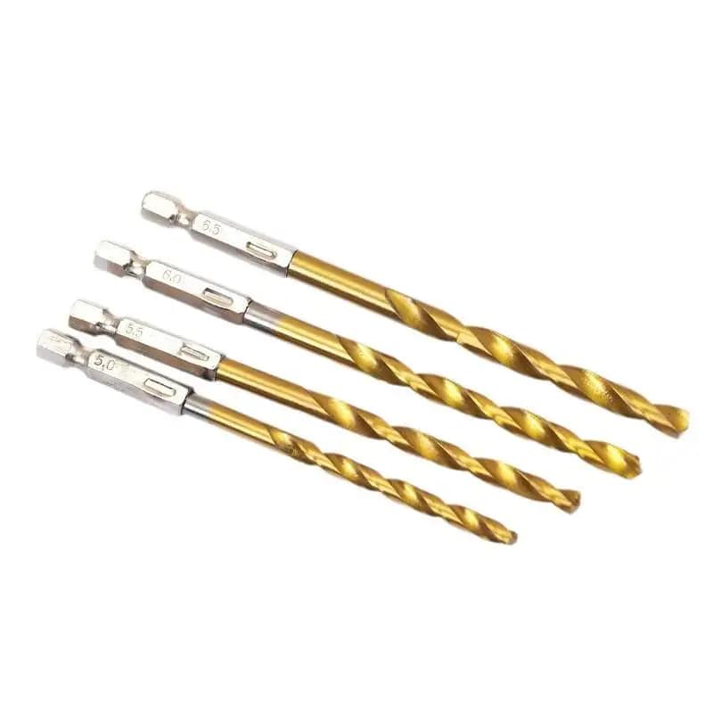 13-piece Hex Shank Twist & Center Drill Bit Set High Speed Steel Titanium Coating M35 Electric Screwdrivers Hardware Tools
