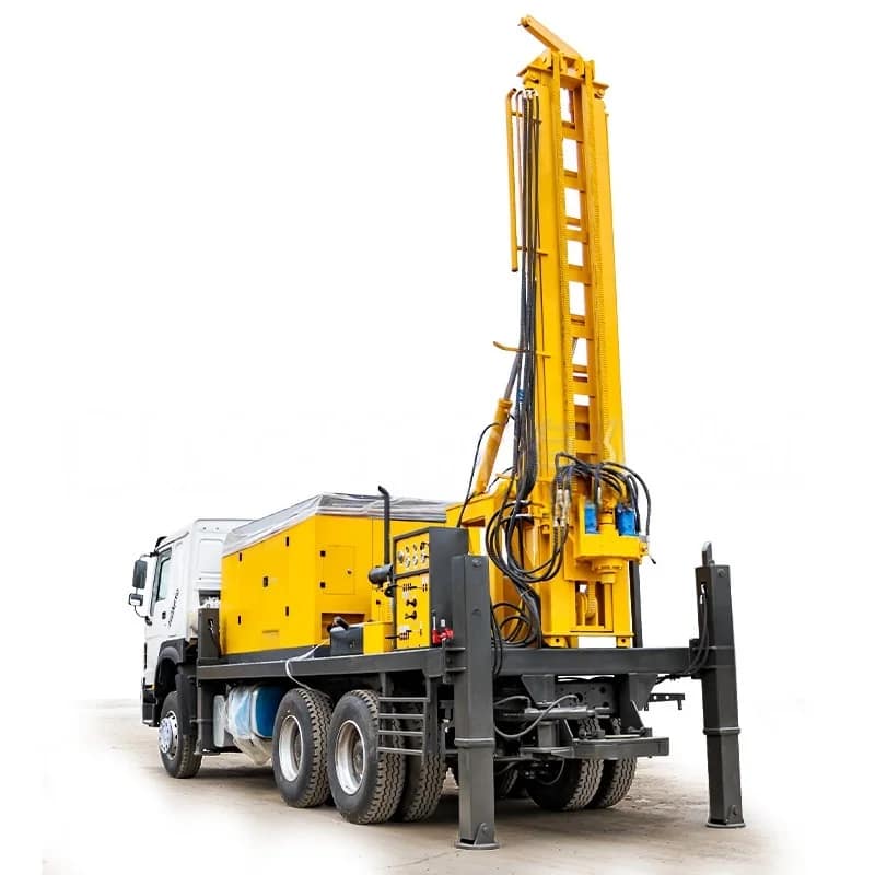 500-meter Portable Truck-mounted Pneumatic Drilling Equipment with Engine and Pump for On-site Water Well Drilling Core Sampling