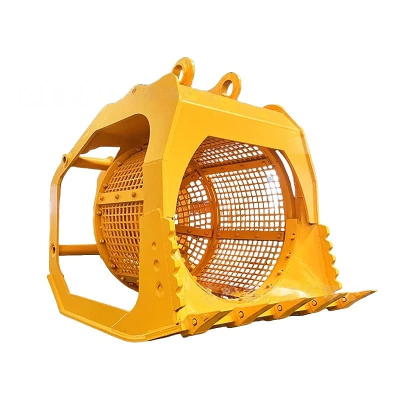 Excavator Drum Sieve Multi-functional Hydraulic Rotating Screening Hopper Motor 0.45 Ton Stone Sand Separation China Origin 1