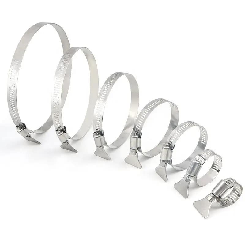 Wholesale Adjustable Butterfly Hose Clamps with Key Plastic Handle Zinc-Plated Stainless Steel Metric Pipe Clamp