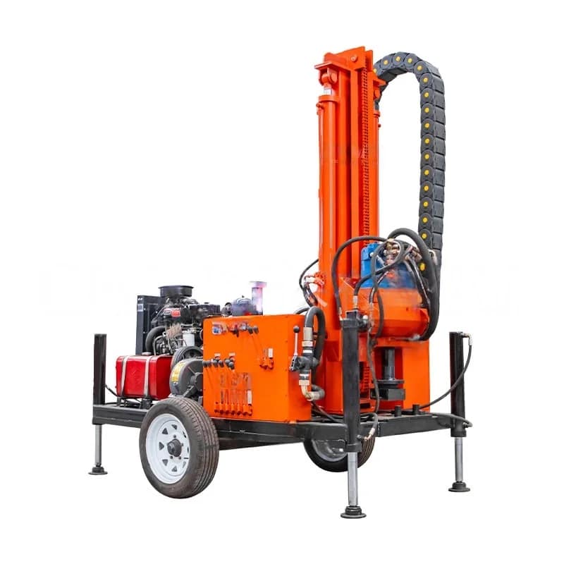 Home-use Small Diesel Hydraulic Water Well Drilling Machine Pneumatic Impact Drill with Engine 280m Drilling Depth