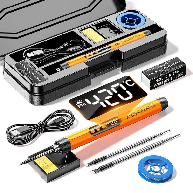 New Mini Digital Display USB Rechargeable Soldering Iron DIY Tool Kit Home Appliance Welding Repair Portable Wireless No
