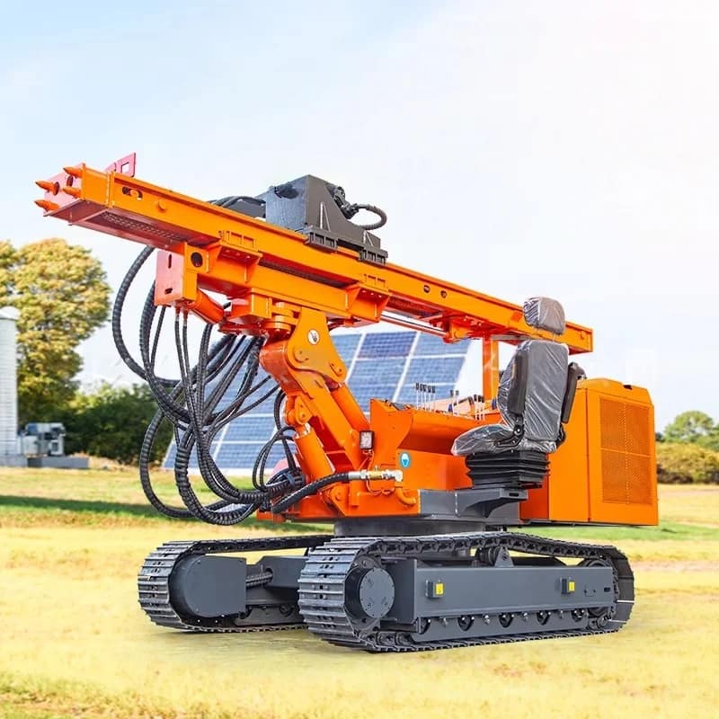 Solar Photovoltaic Pile Driver Tracked Power Station Pile Driver Screw Auger Drill Mountainous Area Photovoltaic Hydraulic Drill