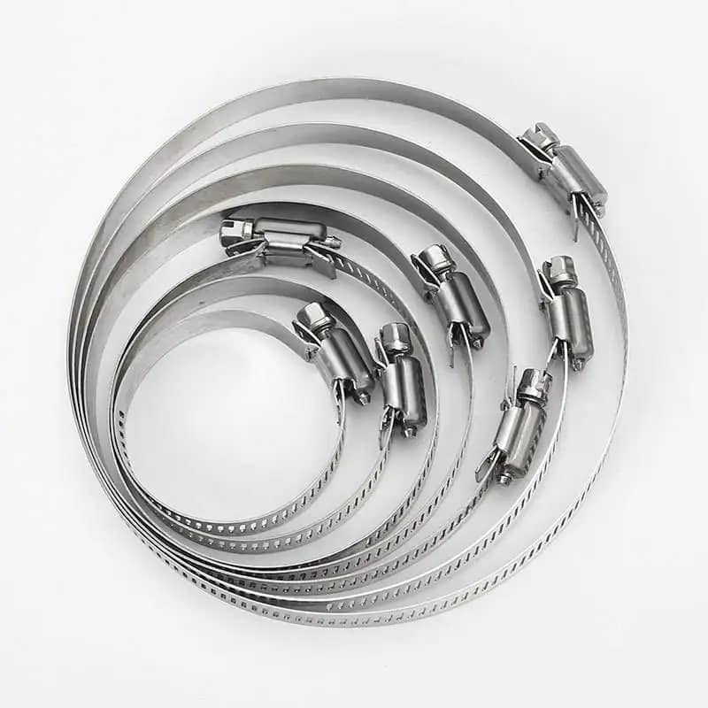Adjustable Stainless Steel Hose Clamps for Pipes (Metric)