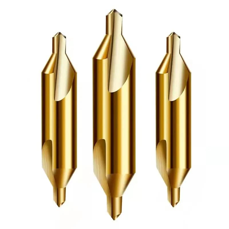 High-Speed Steel Spiral Center Drill Bit Double-Ended Stainless Steel Plain Finish Drill Bit for Metal Drilling CN